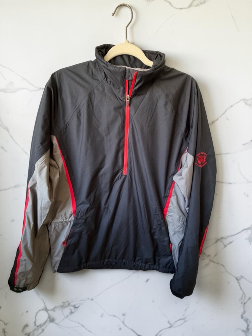 Sunice Zephal Typhoon Pullover Jacket M Waterproof Windbreaker Black Gray Red